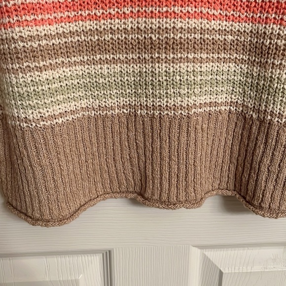 American Eagle Brown Green Multi-color Striped Cotton-Blend Sweater Size XS - Picture 5 of 8